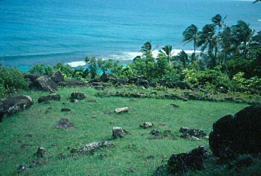 View down the Heiau