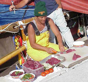 Aboard Hokule`a 1999