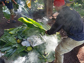 Placing the food