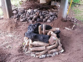 Wood piled up